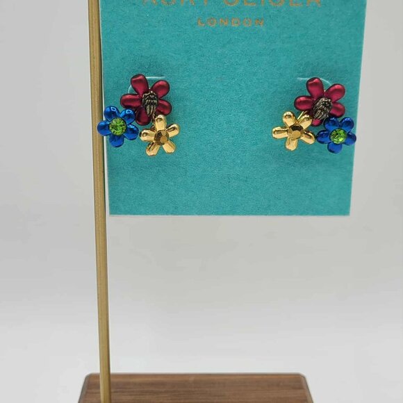 Kurt Geiger London Floral Stud Earrings NWT! NEW! - Picture 4 of 7